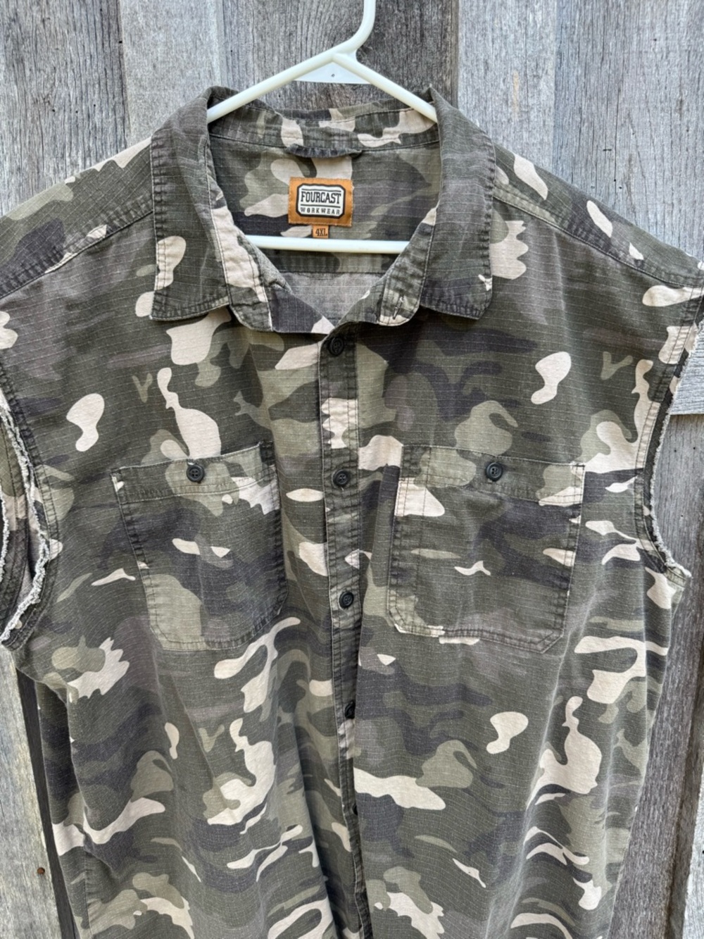 Men’s Fourcast Workwear Camouflage sleeveless Shirt 4XL